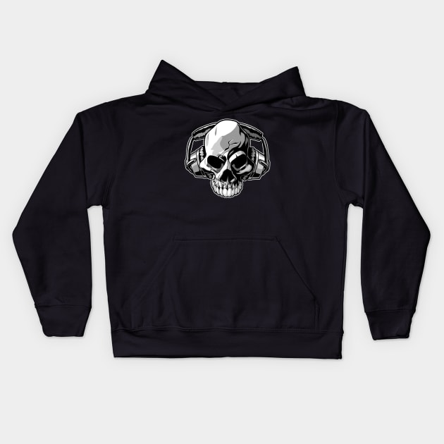 Skull music Kids Hoodie by Styleuniversal